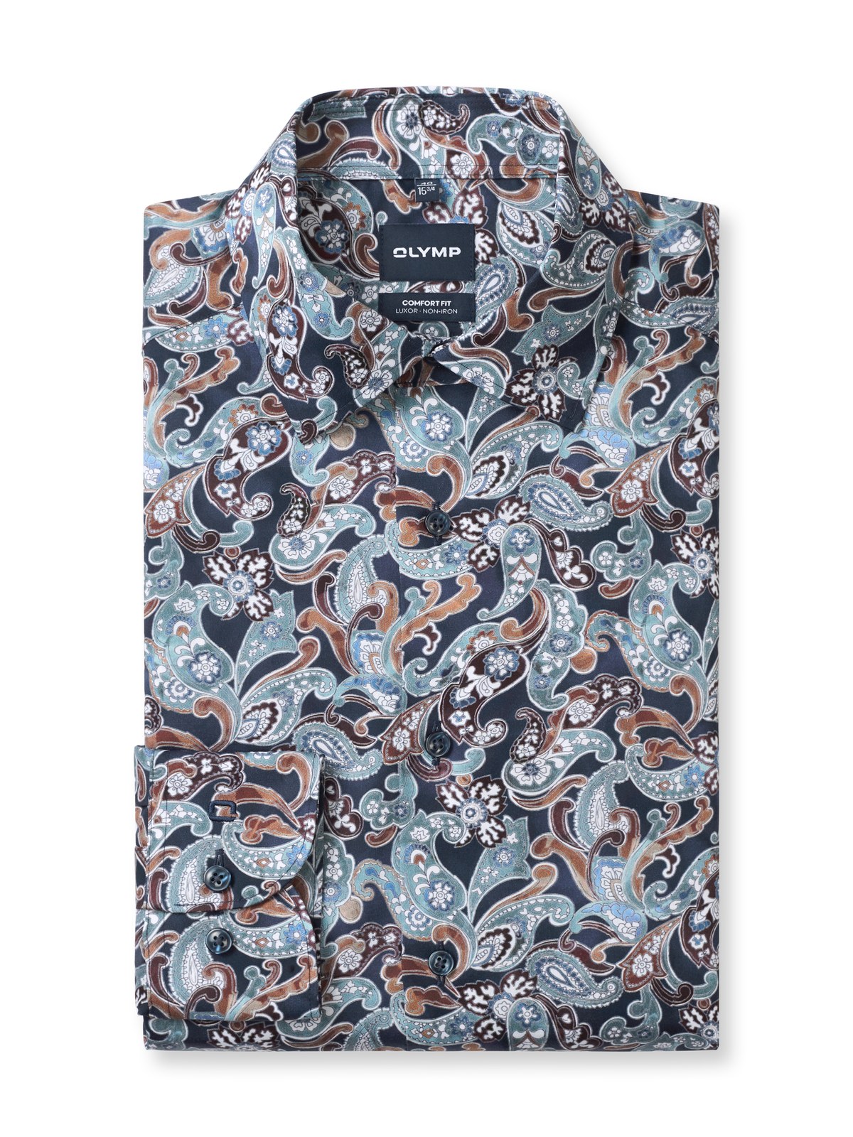 Hemd Herren Marine – OLYMP Luxor Comfort Fit Extra langer Arm, Detailansicht