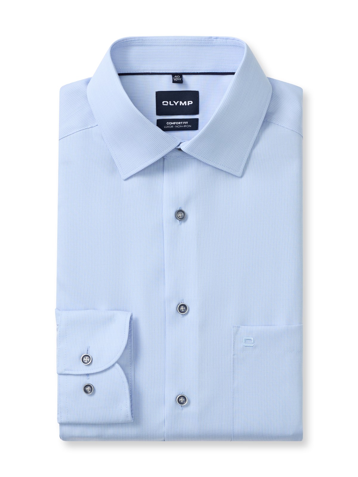 Hemd Herren Bleu – OLYMP Luxor Comfort Fit, Detailansicht