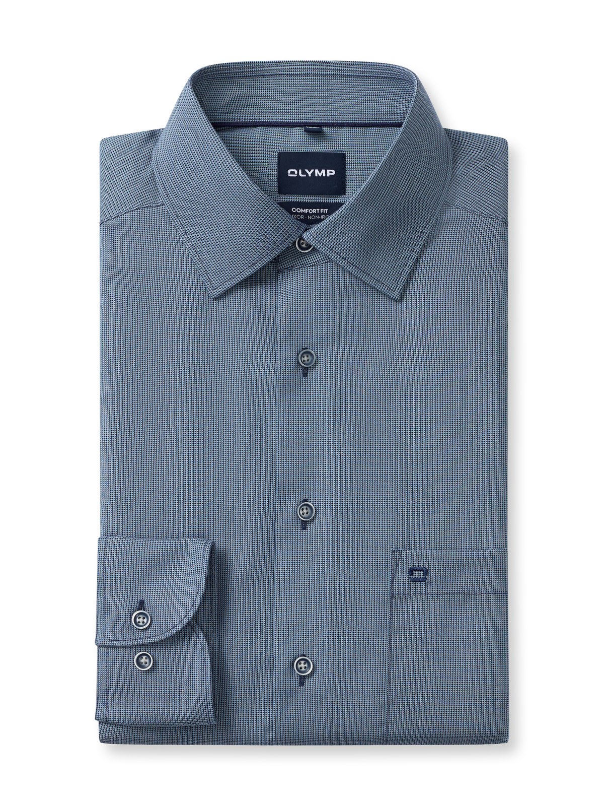 Hemd Herren Marine – OLYMP Luxor Comfort Fit, Detailansicht