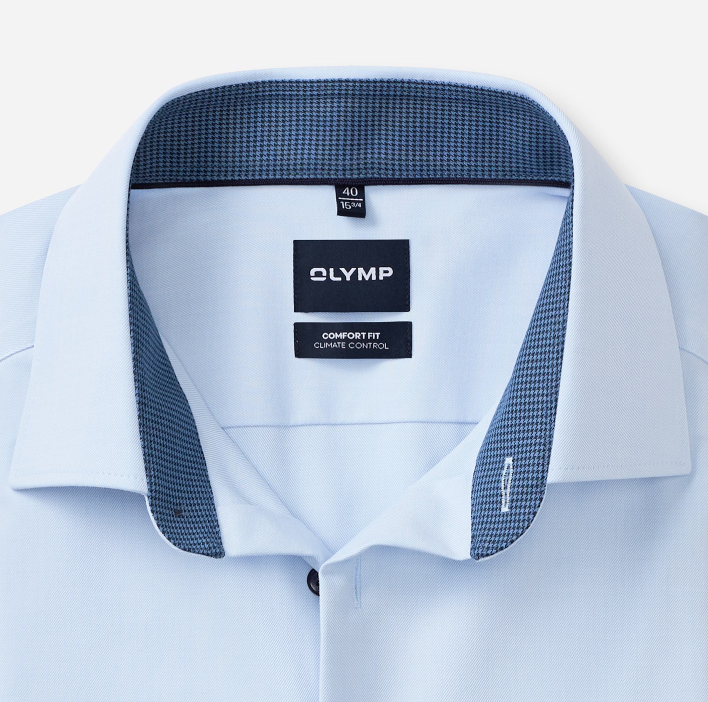 Hemd Herren Bleu – OLYMP Luxor 24/Seven Comfort Fit, Detailansicht