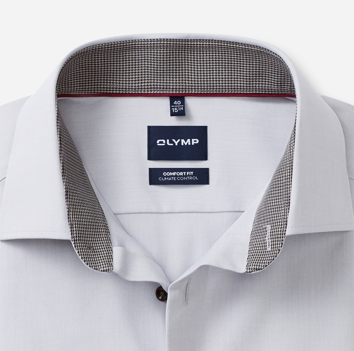Hemd Herren Silbergrau – OLYMP Luxor 24/Seven Comfort Fit, Detailansicht