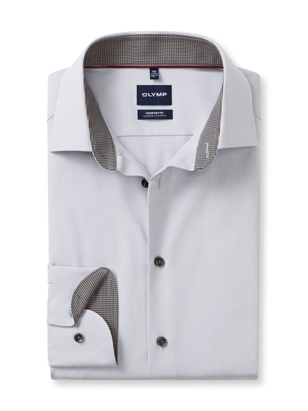 Hemd Herren Silbergrau – OLYMP Luxor 24/Seven Comfort Fit, Detailansicht