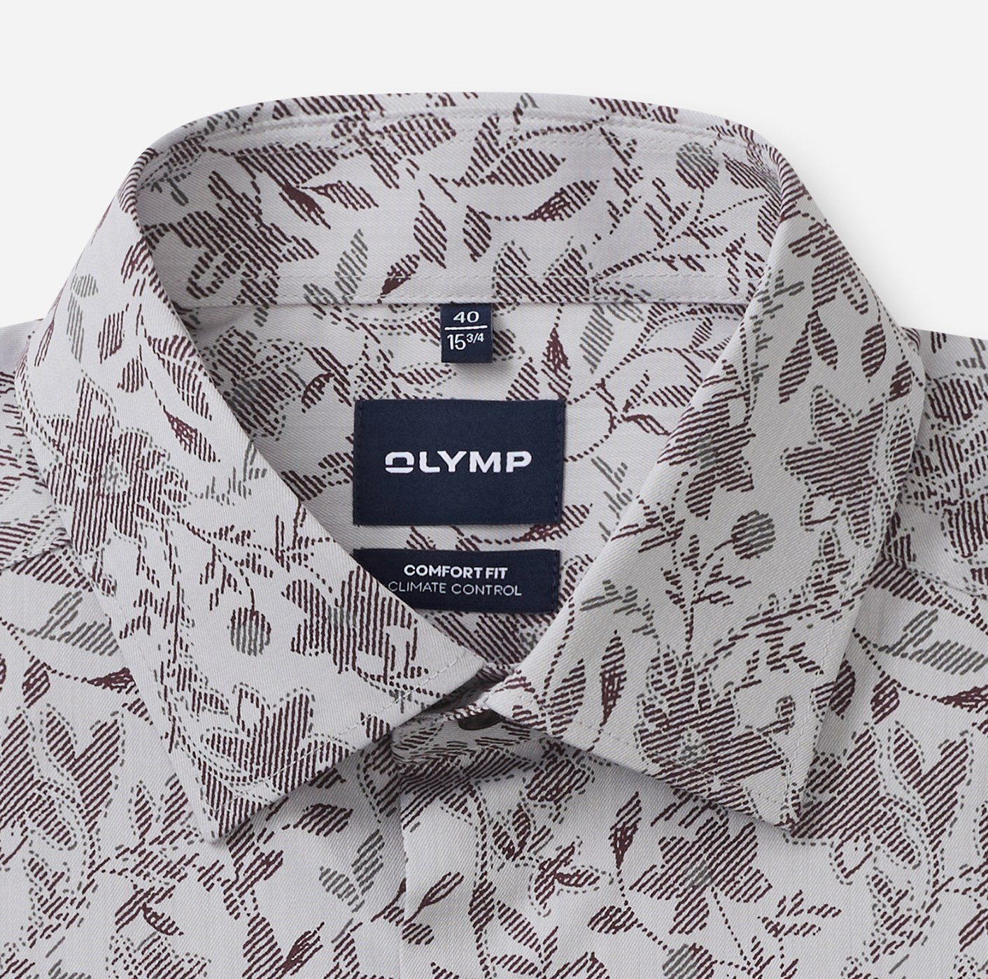 Hemd Herren Silbergrau – OLYMP Luxor 24/Seven Comfort Fit, Detailansicht