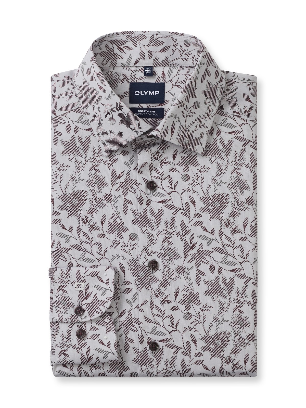 Hemd Herren Silbergrau – OLYMP Luxor 24/Seven Comfort Fit, Detailansicht