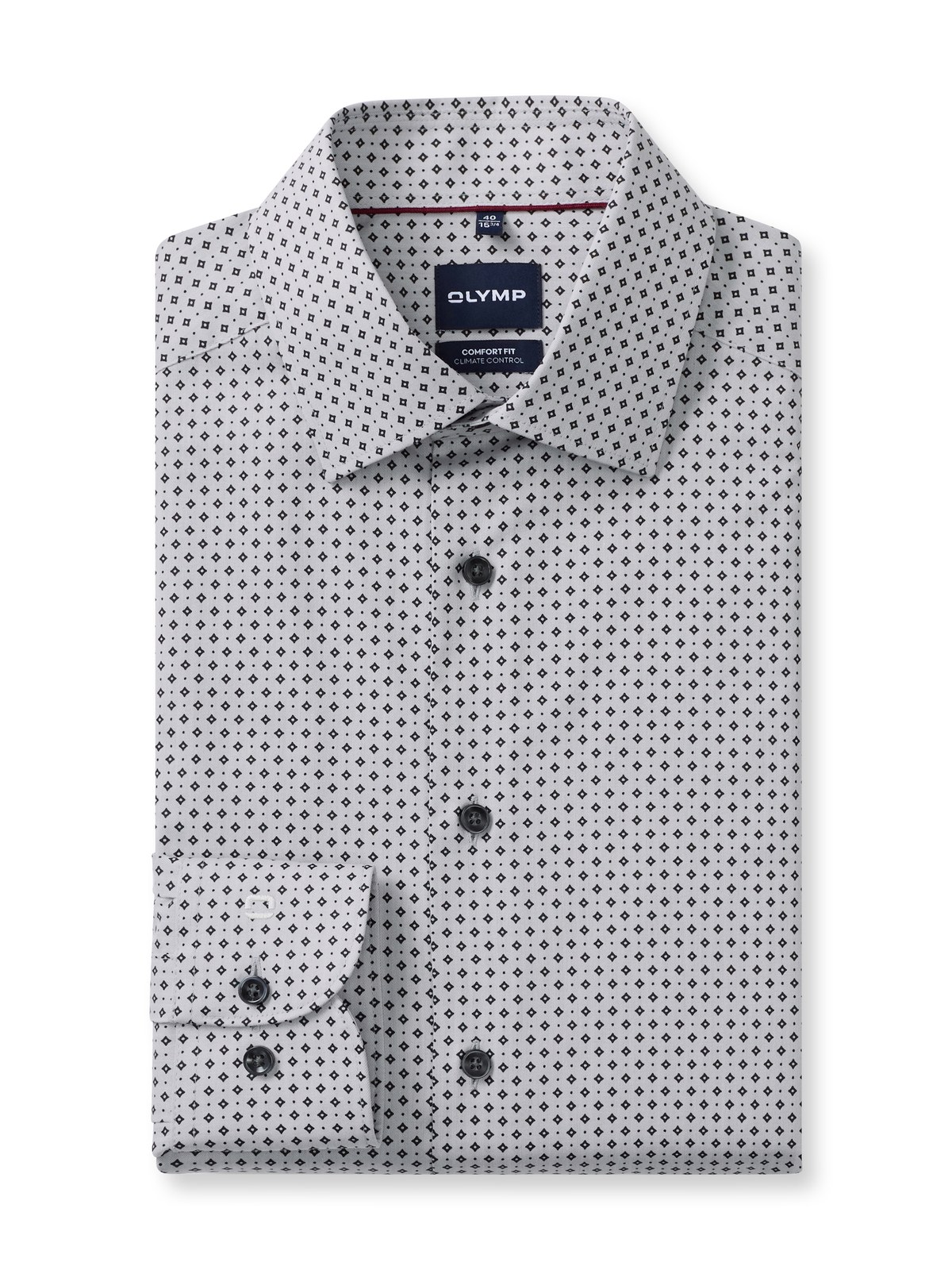 Hemd Herren Silbergrau – OLYMP Luxor 24/Seven Comfort Fit, Detailansicht