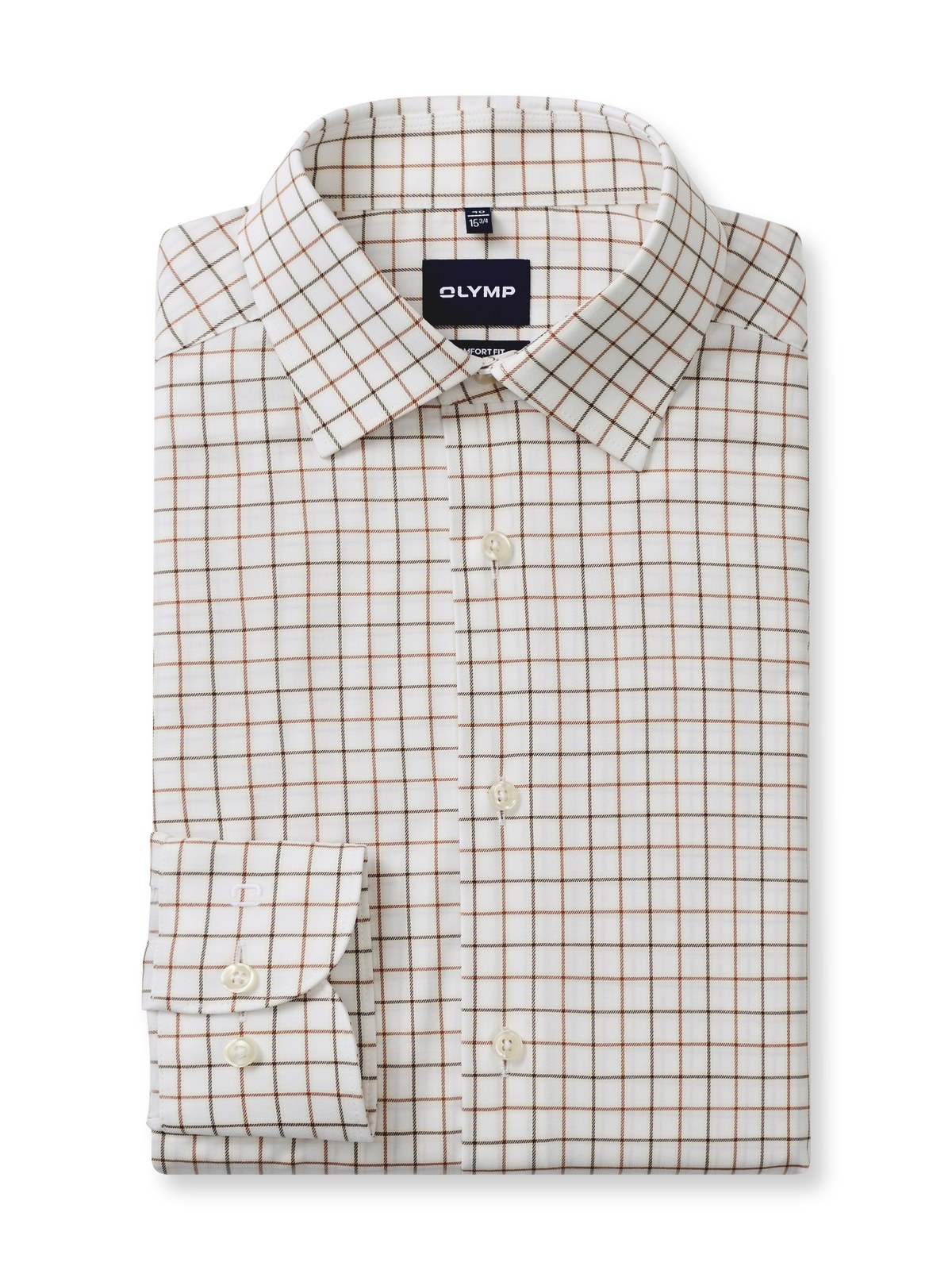 Hemd Herren Nougat – OLYMP Luxor 24/Seven Comfort Fit, Detailansicht