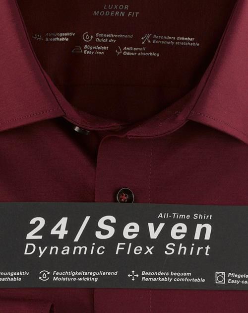 Hemd Herren Bordeaux – OLYMP Luxor 24/Seven Modern Fit, Detailansicht