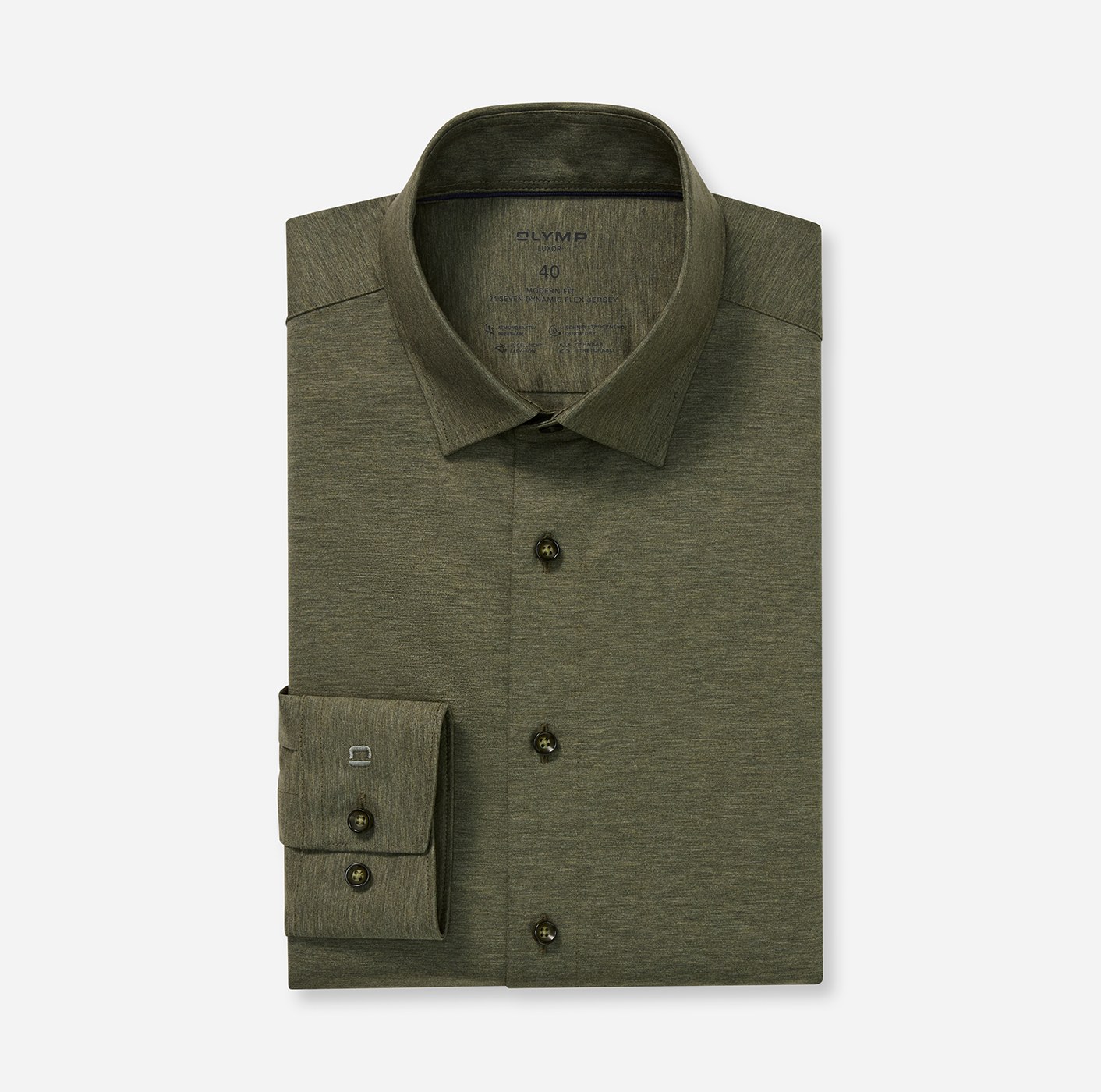 Hemd Herren Grün – OLYMP Luxor 24/Seven Modern Fit, Detailansicht