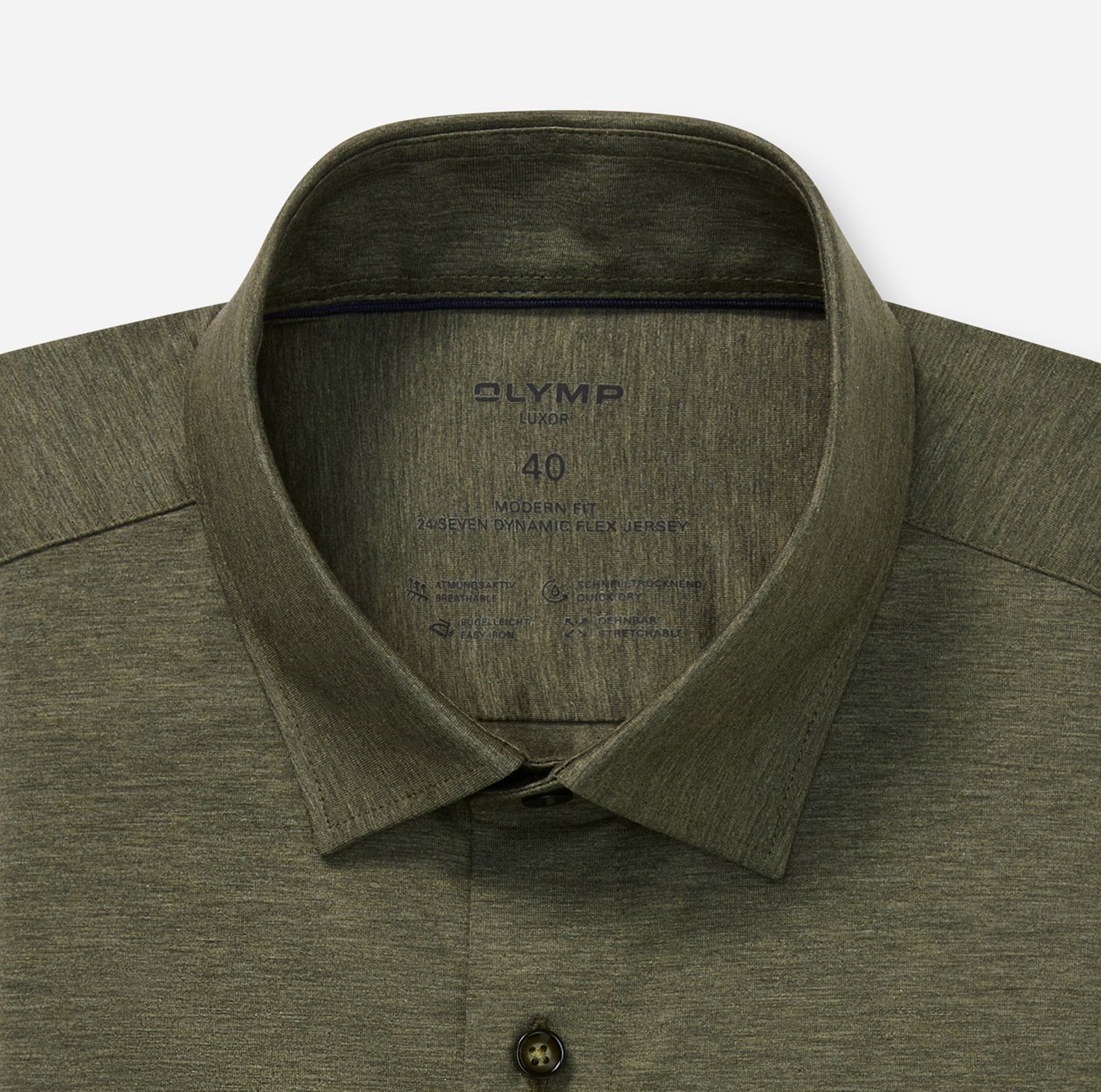 Hemd Herren Grün – OLYMP Luxor 24/Seven Modern Fit, Detailansicht