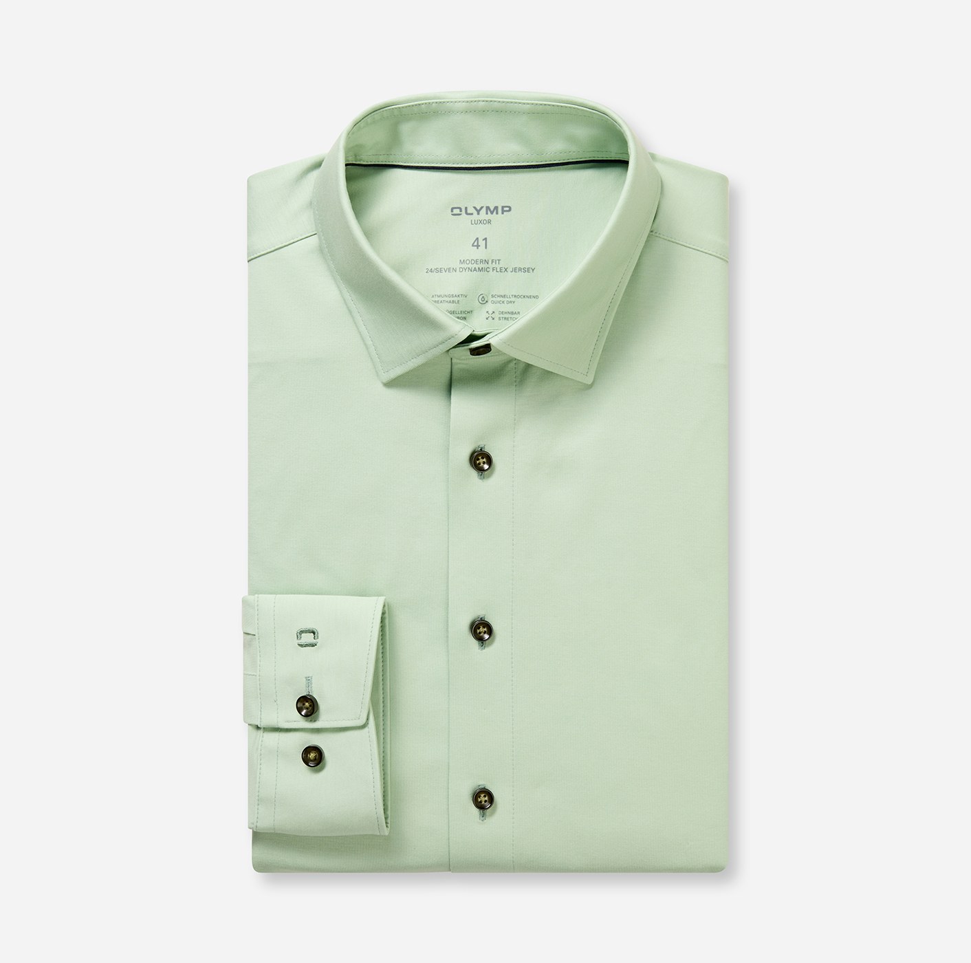 Hemd Herren Hellgrün – OLYMP Luxor 24/Seven Modern Fit, Detailansicht