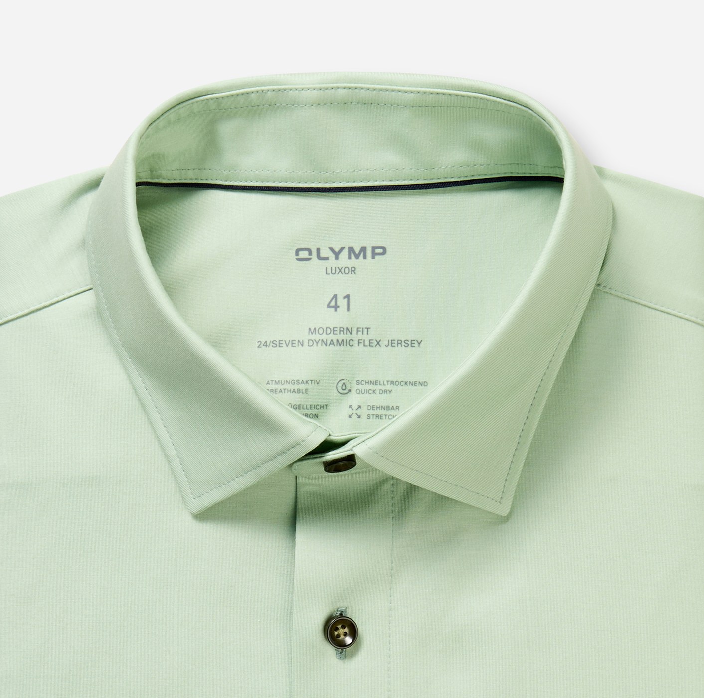 Hemd Herren Hellgrün – OLYMP Luxor 24/Seven Modern Fit, Detailansicht