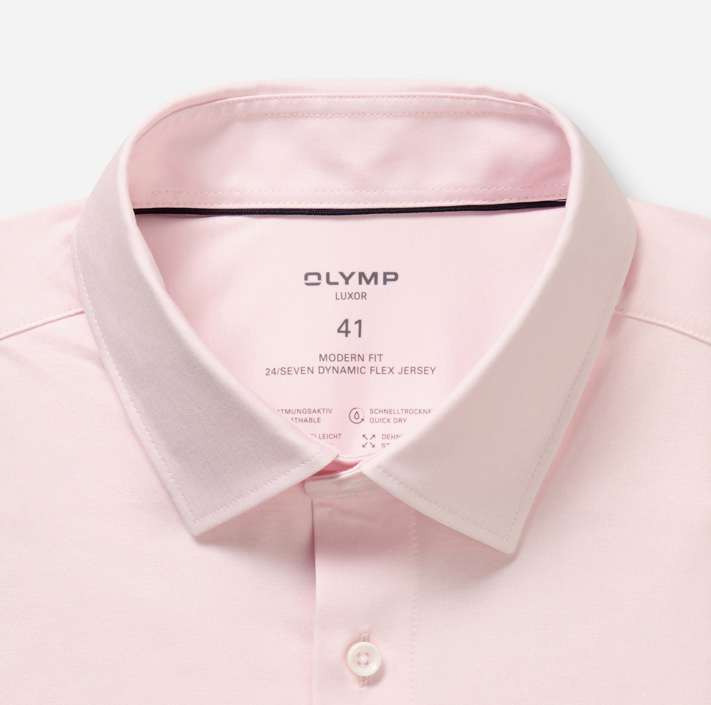 Hemd Herren Hellrosé – OLYMP Luxor 24/Seven Modern Fit, Detailansicht