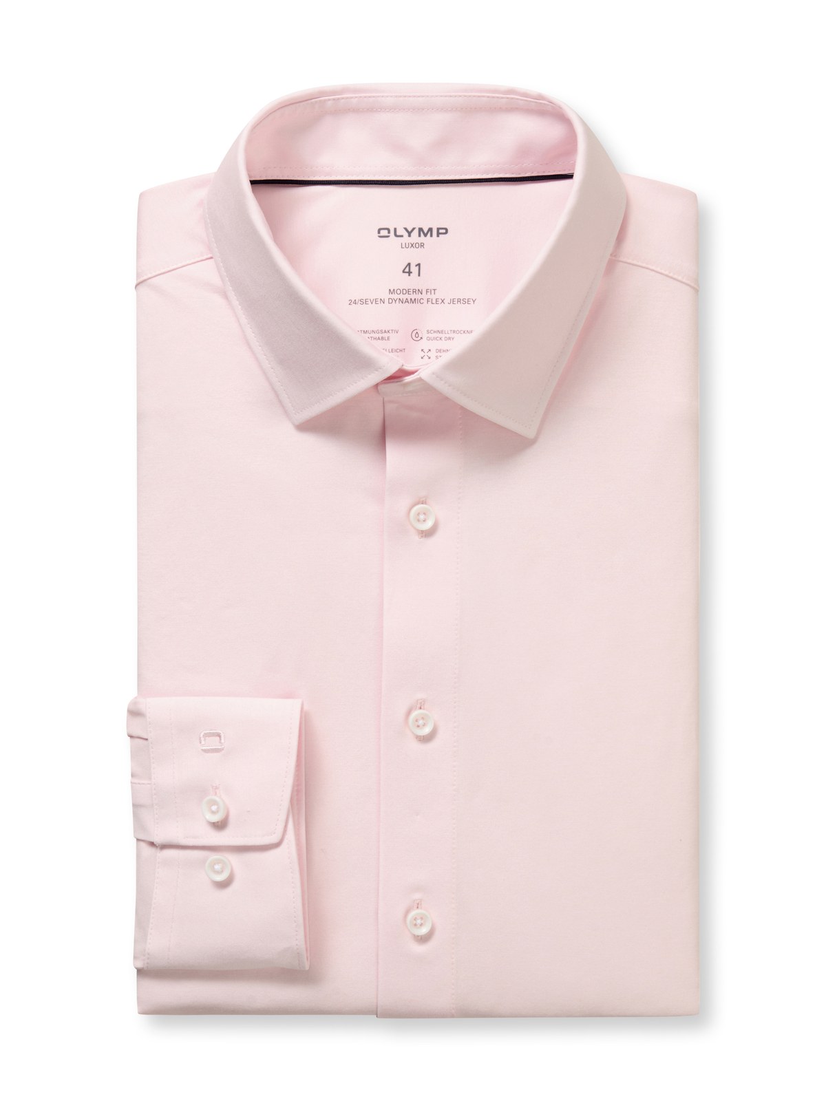Hemd Herren Hellrosé – OLYMP Luxor 24/Seven Modern Fit, Detailansicht