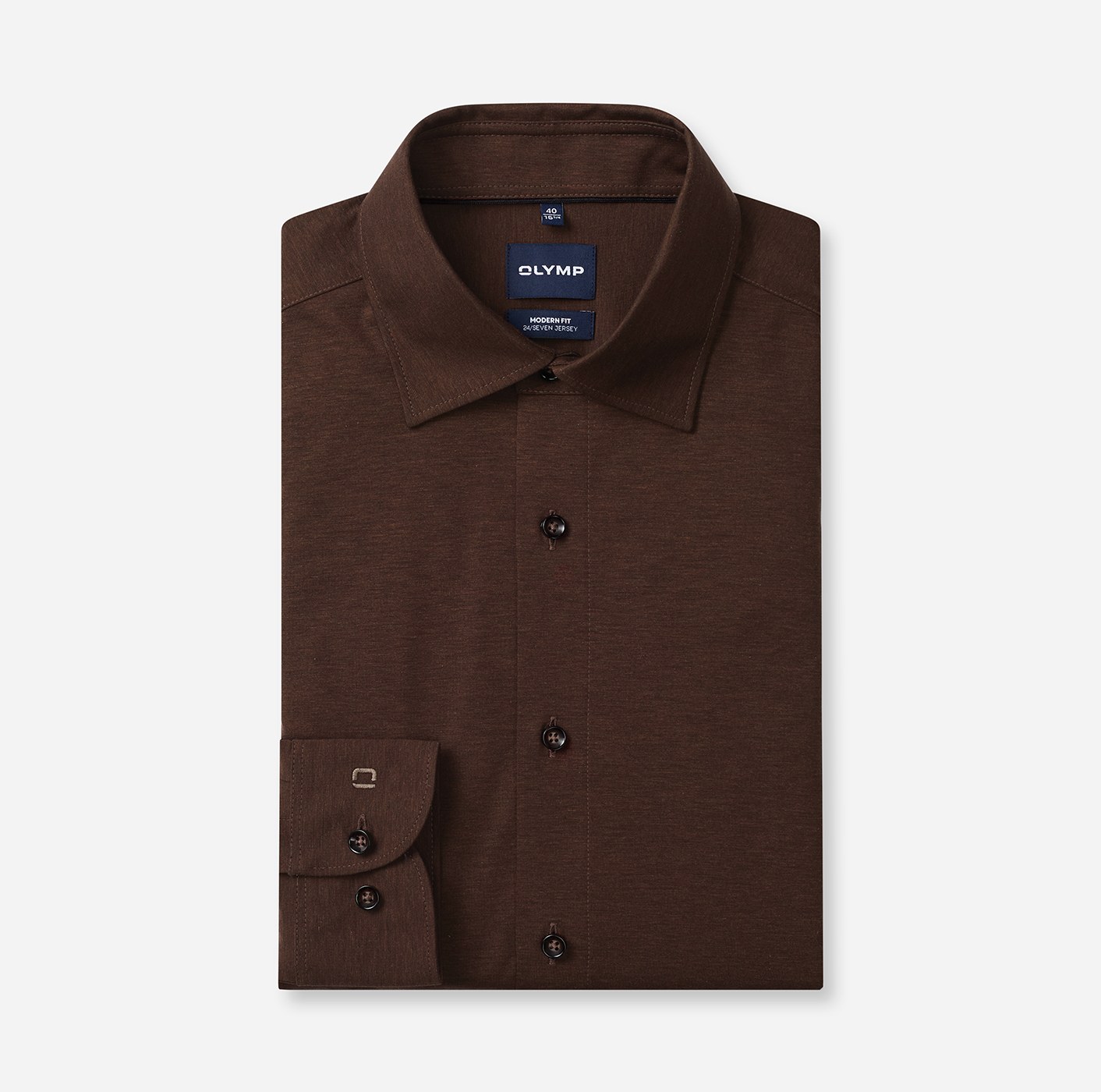 Hemd Herren Nougat – OLYMP Luxor 24/Seven Modern Fit, Detailansicht