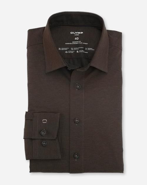 Hemd Herren Nougat – OLYMP Luxor 24/Seven Modern Fit, Detailansicht