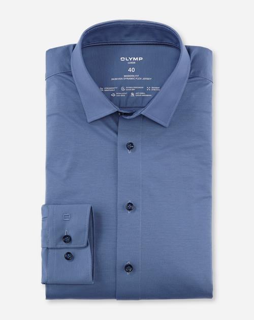 Hemd Herren Nürnberger blau – OLYMP Luxor 24/Seven Modern Fit, Detailansicht