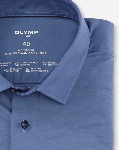 Hemd Herren Nürnberger blau – OLYMP Luxor 24/Seven Modern Fit, Detailansicht