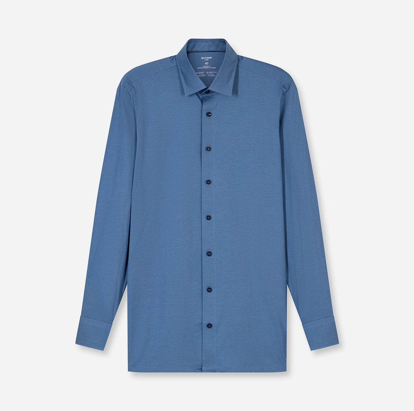 Hemd Herren Nürnberger blau – OLYMP Luxor 24/Seven Modern Fit, Detailansicht