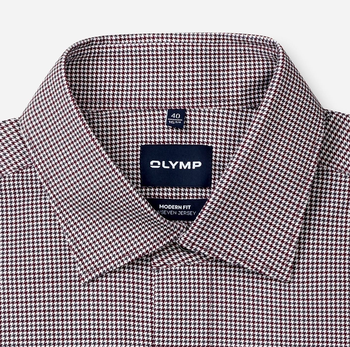Hemd Herren Bordeaux – OLYMP Luxor 24/Seven Modern Fit, Detailansicht