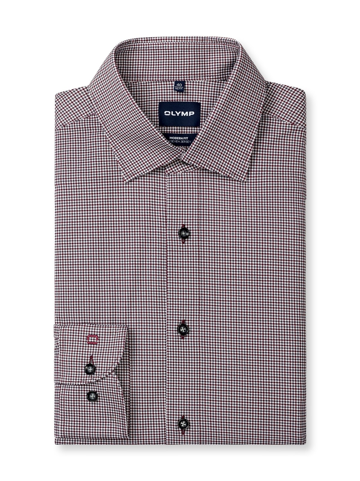 Hemd Herren Bordeaux – OLYMP Luxor 24/Seven Modern Fit, Detailansicht