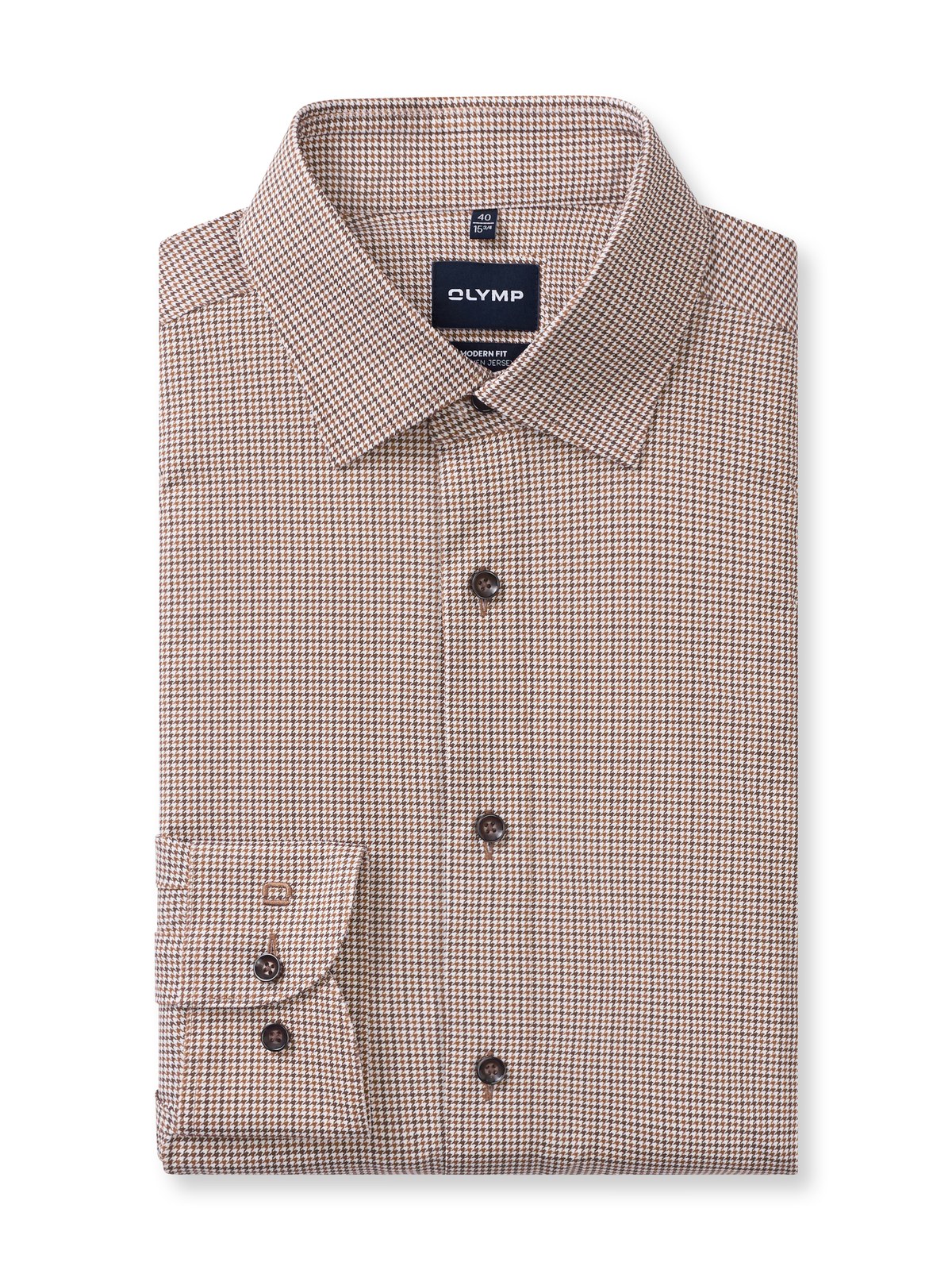 Hemd Herren Braun – OLYMP Luxor 24/Seven Modern Fit, Detailansicht