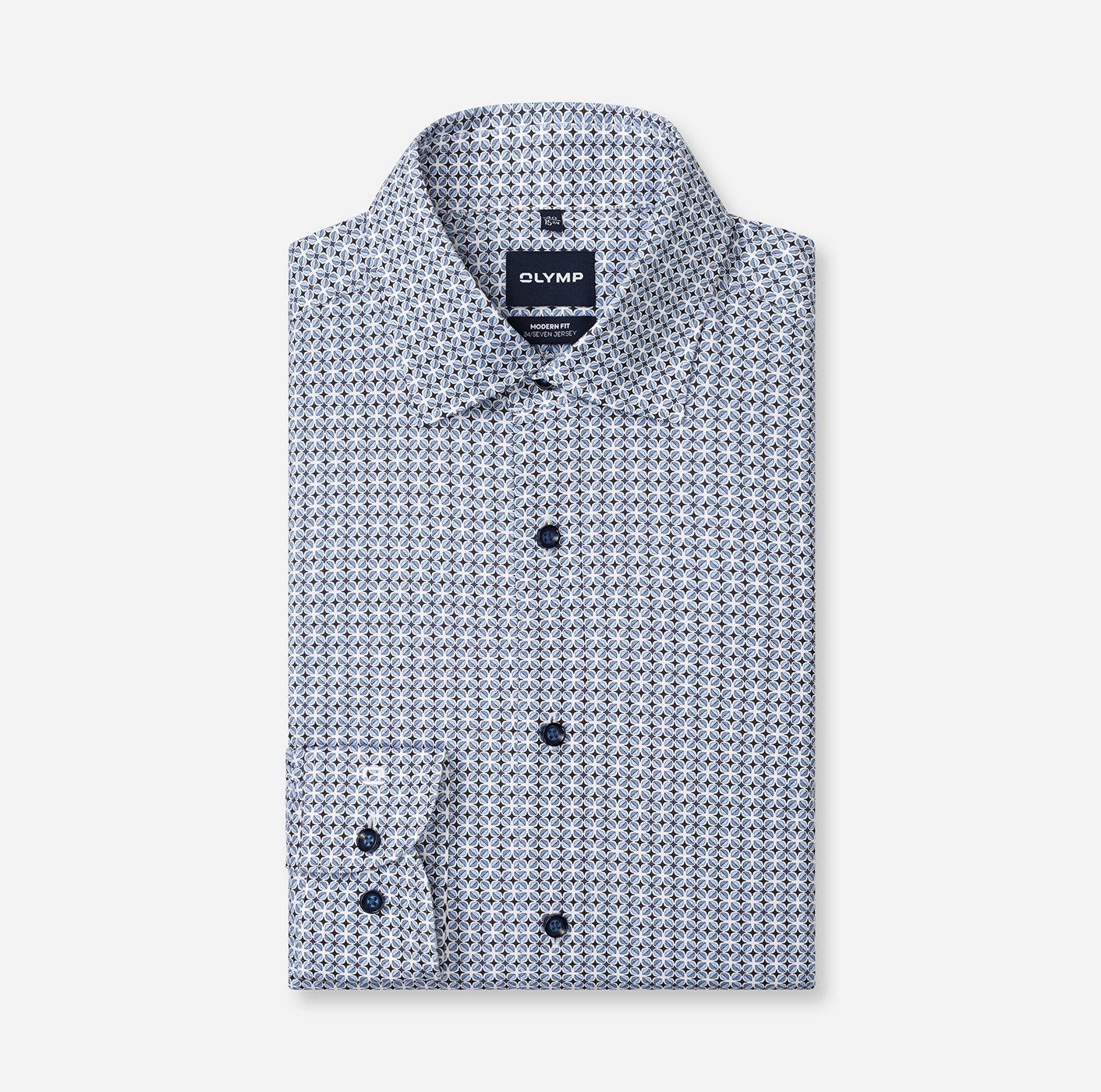 Hemd Herren Bleu – OLYMP Luxor 24/Seven Modern Fit