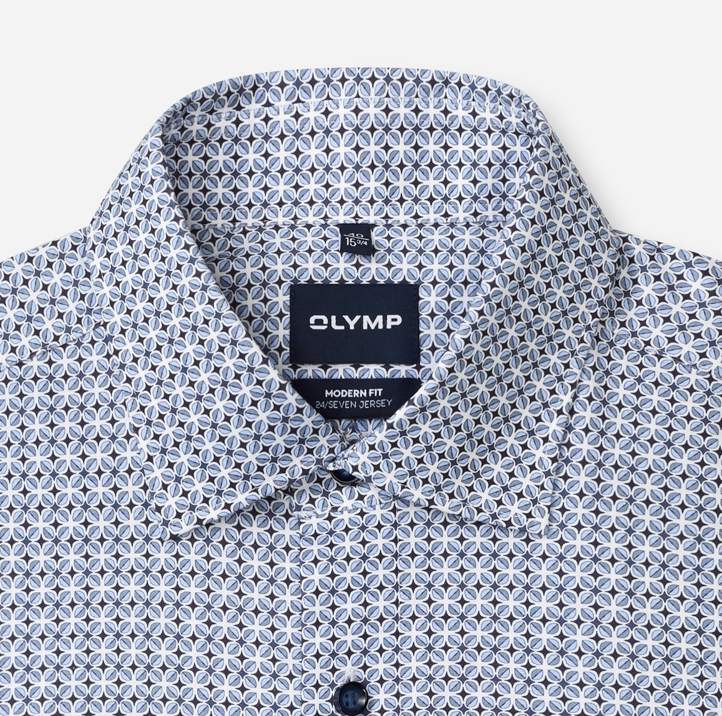 Hemd Herren Bleu – OLYMP Luxor 24/Seven Modern Fit, Detailansicht