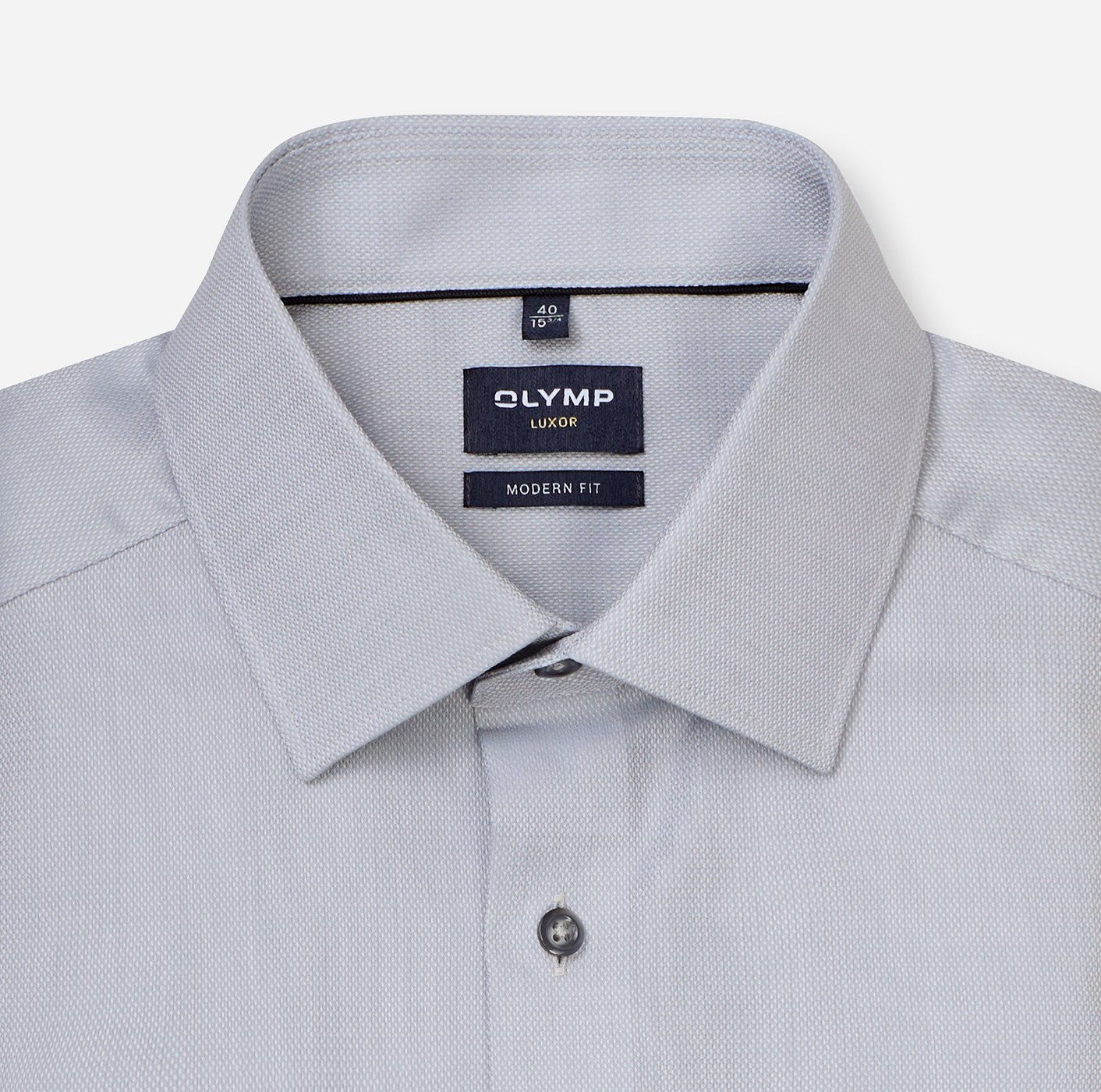 Hemd Herren Silbergrau – OLYMP Luxor Modern Fit, Detailansicht