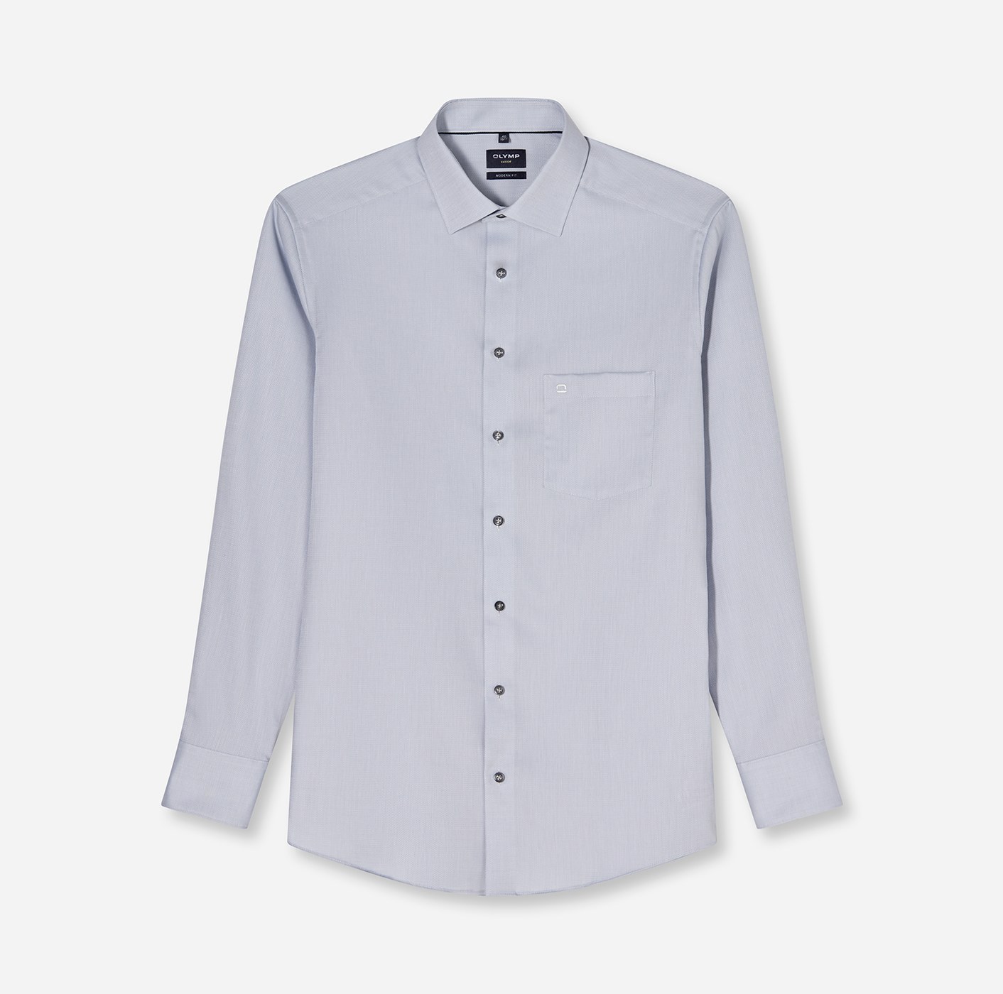 Hemd Herren Silbergrau – OLYMP Luxor Modern Fit, Detailansicht