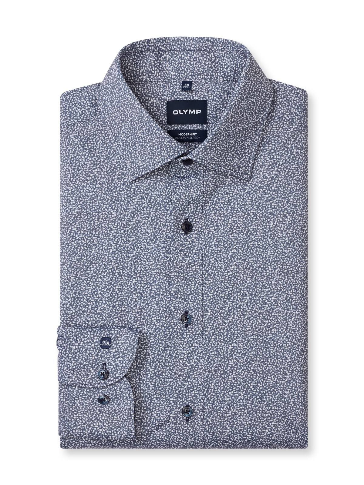 Hemd Herren Marine – OLYMP Luxor 24/Seven Modern Fit, Detailansicht