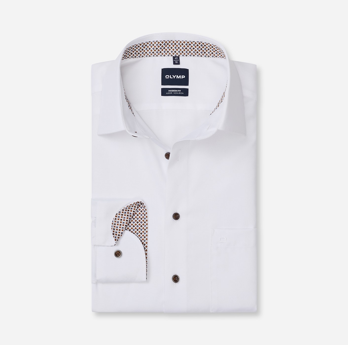 Hemd Herren Weiß – OLYMP Luxor Modern Fit Extra langer Arm
