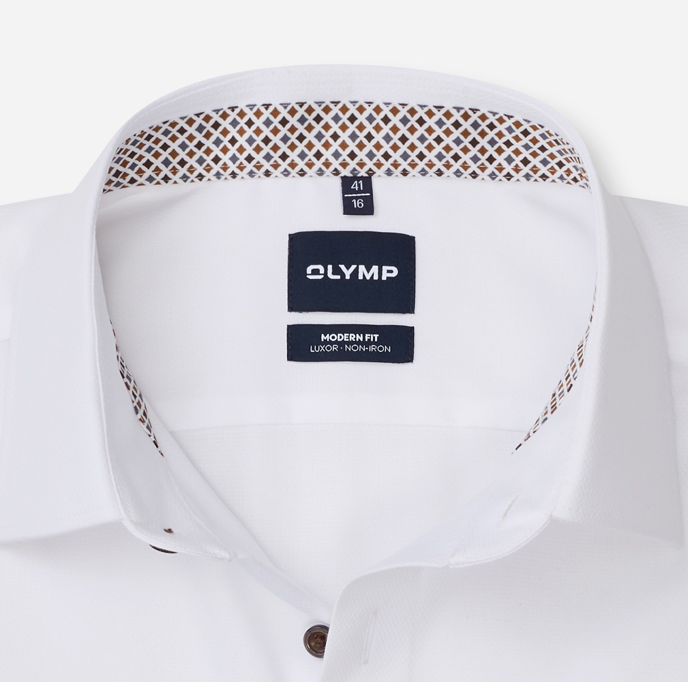 Hemd Herren Weiß – OLYMP Luxor Modern Fit Extra langer Arm, Detailansicht