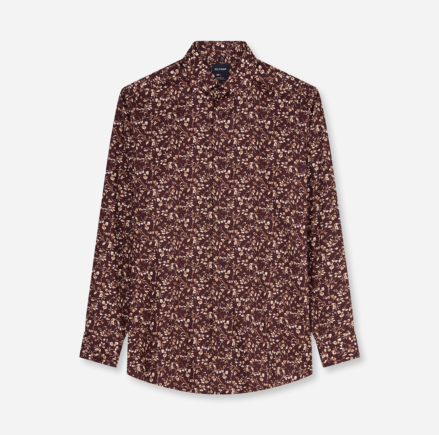 Hemd Herren Bordeaux – OLYMP Luxor Modern Fit, Detailansicht