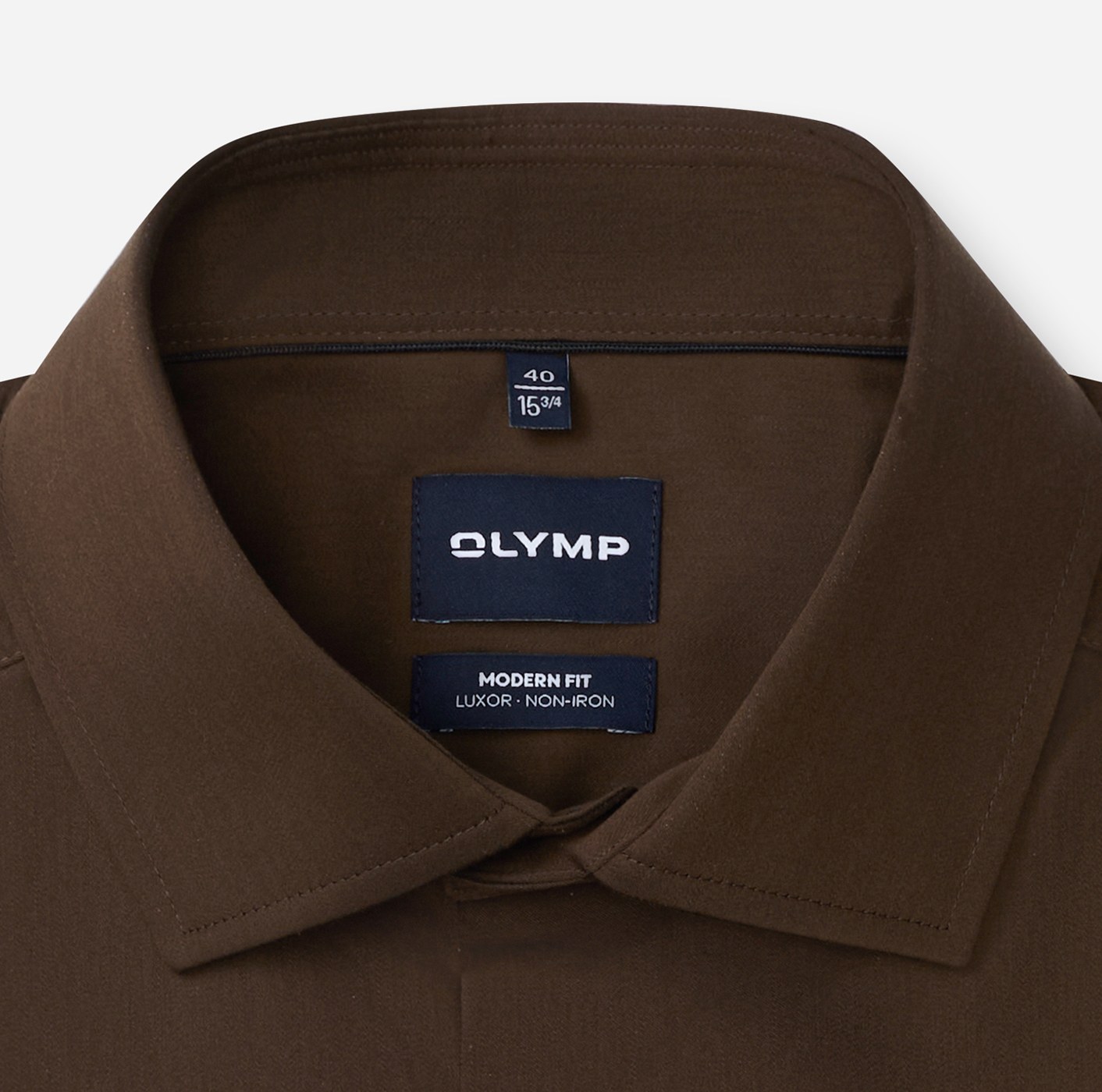 Hemd Herren Schwarz-braun – OLYMP Luxor Modern Fit, Detailansicht
