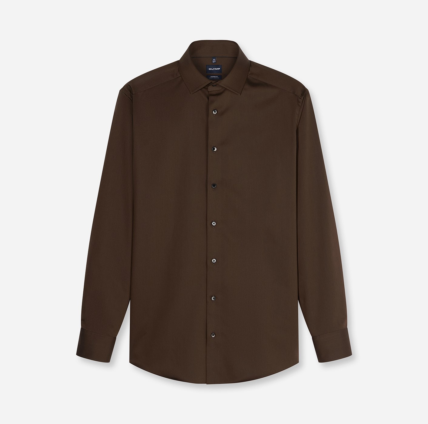 Hemd Herren Schwarz-braun – OLYMP Luxor Modern Fit, Detailansicht