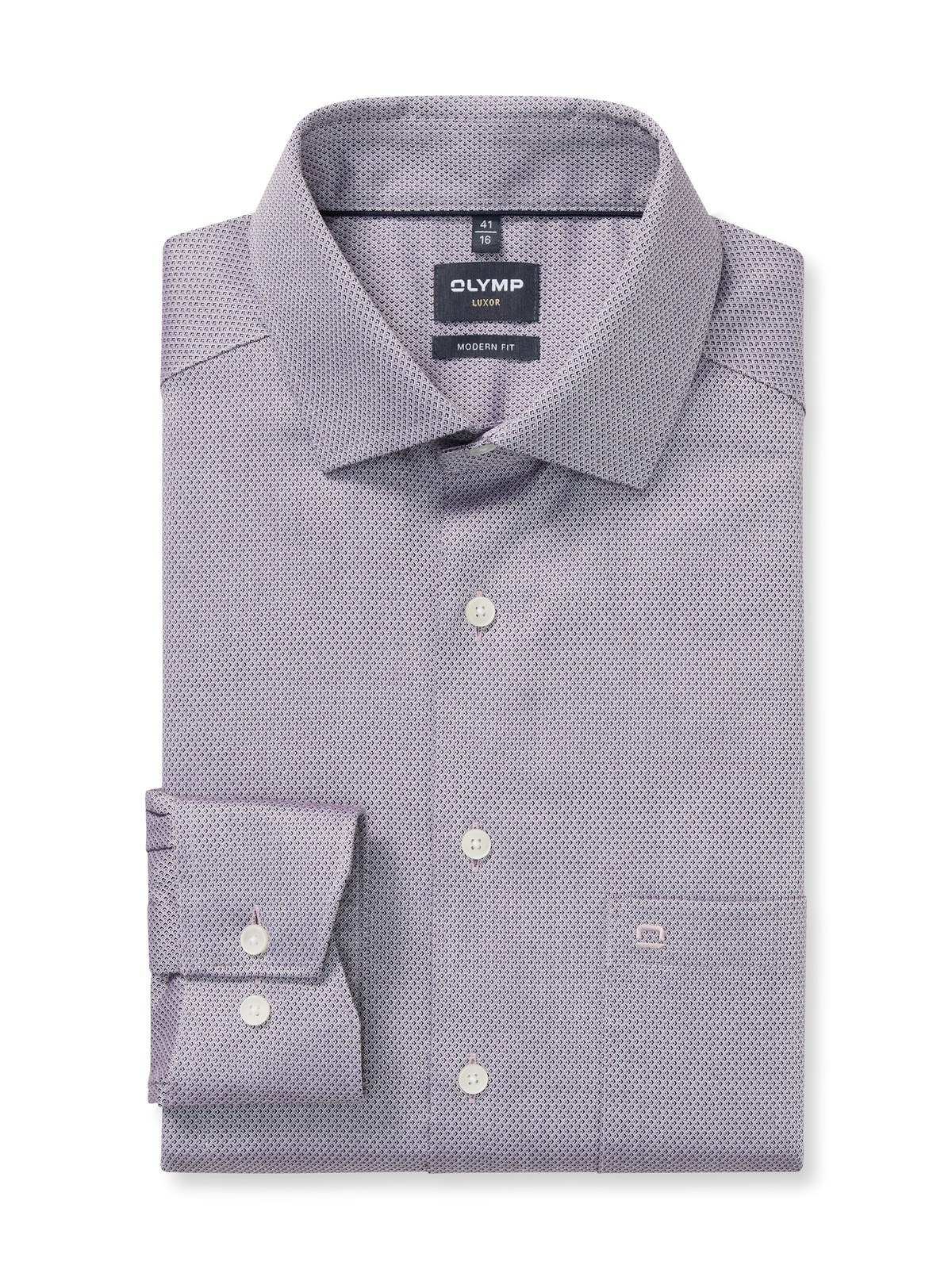Hemd Herren Aubergine – OLYMP Luxor Modern Fit, Detailansicht