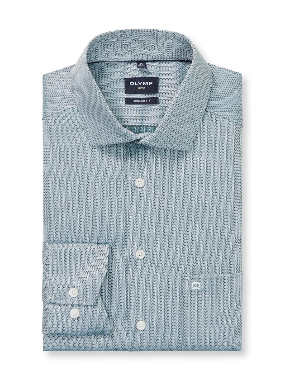 Hemd Herren Grün – OLYMP Luxor Modern Fit, Detailansicht