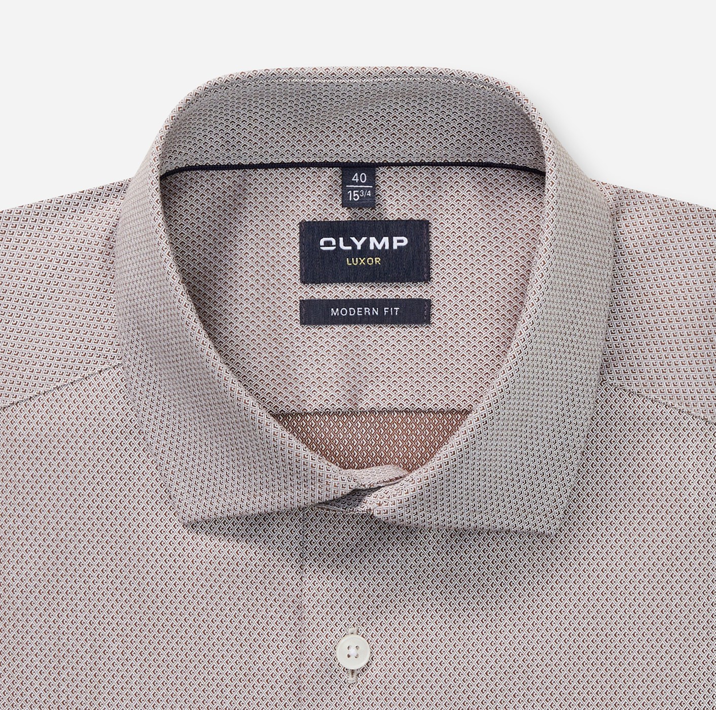 Hemd Herren Nougat – OLYMP Luxor Modern Fit, Detailansicht