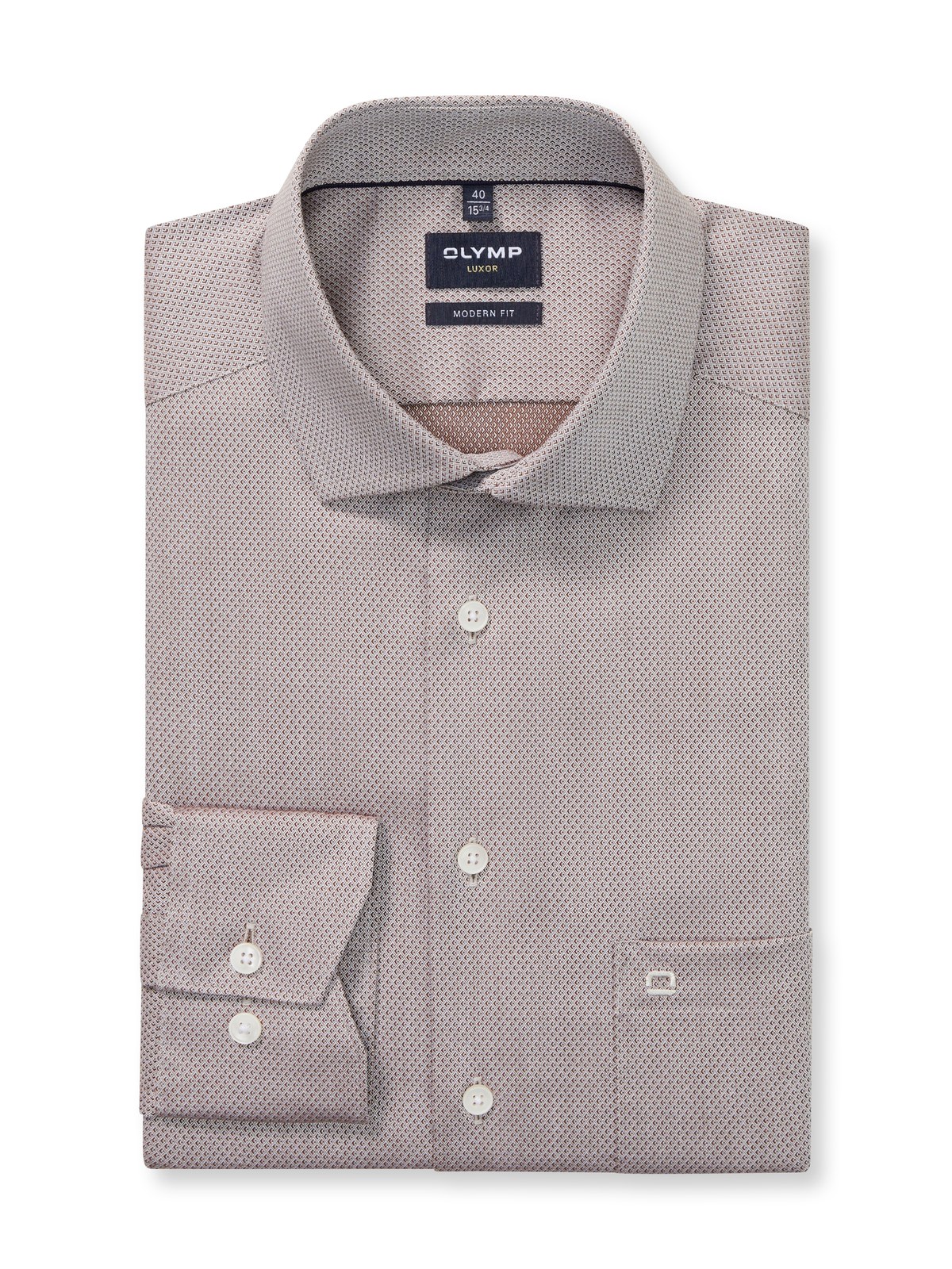 Hemd Herren Nougat – OLYMP Luxor Modern Fit, Detailansicht