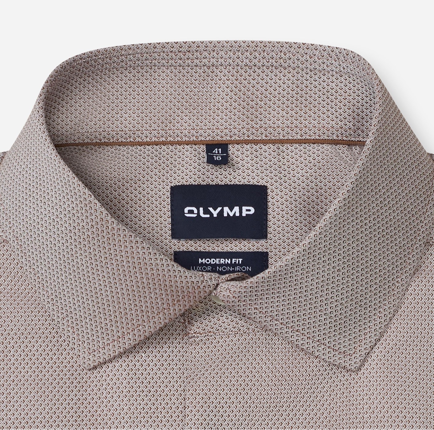Hemd Herren Rotbraun – OLYMP Luxor Modern Fit, Detailansicht