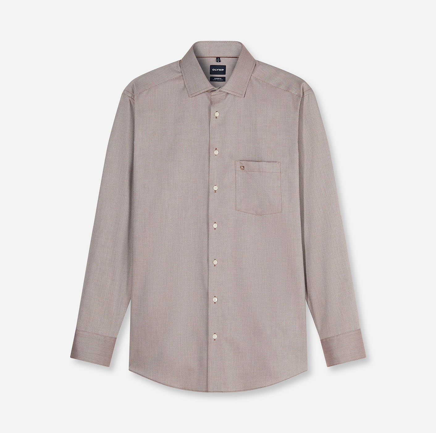Hemd Herren Rotbraun – OLYMP Luxor Modern Fit, Detailansicht