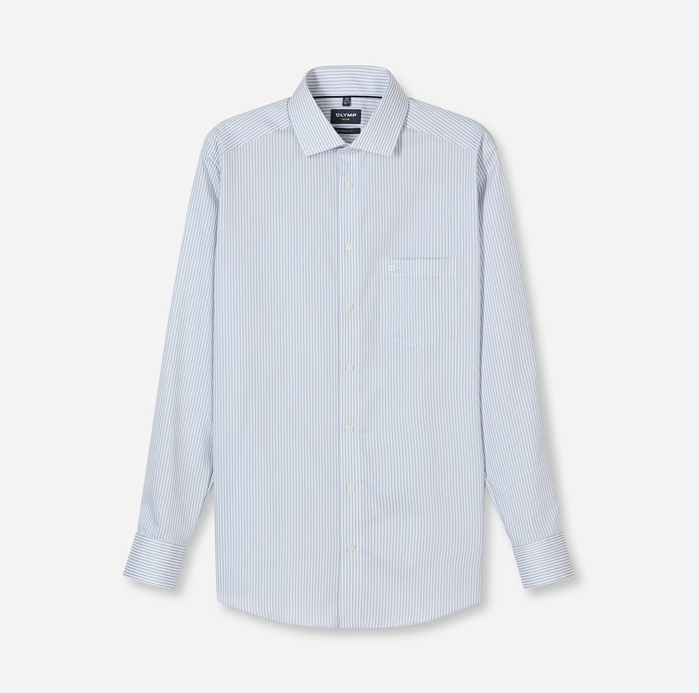 Hemd Herren Silbergrau – OLYMP Luxor Modern Fit, Detailansicht