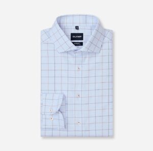 Hemd Herren Bleu – OLYMP Luxor Modern Fit Extra langer Arm