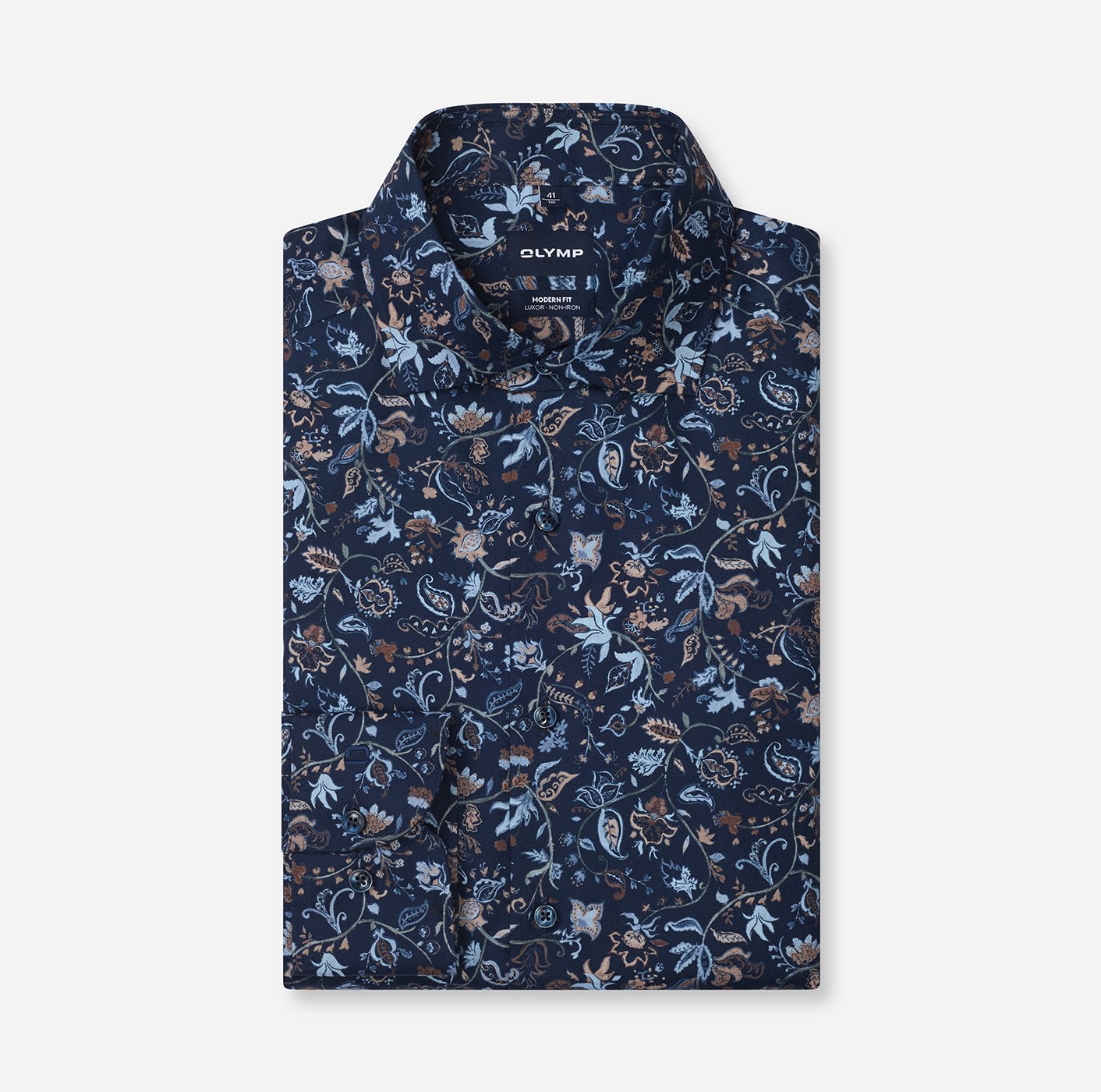 Hemd Herren Marine – OLYMP Luxor Modern Fit Extra kurzer Arm