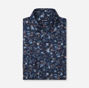 Hemd Herren Marine – OLYMP Luxor Modern Fit Extra kurzer Arm