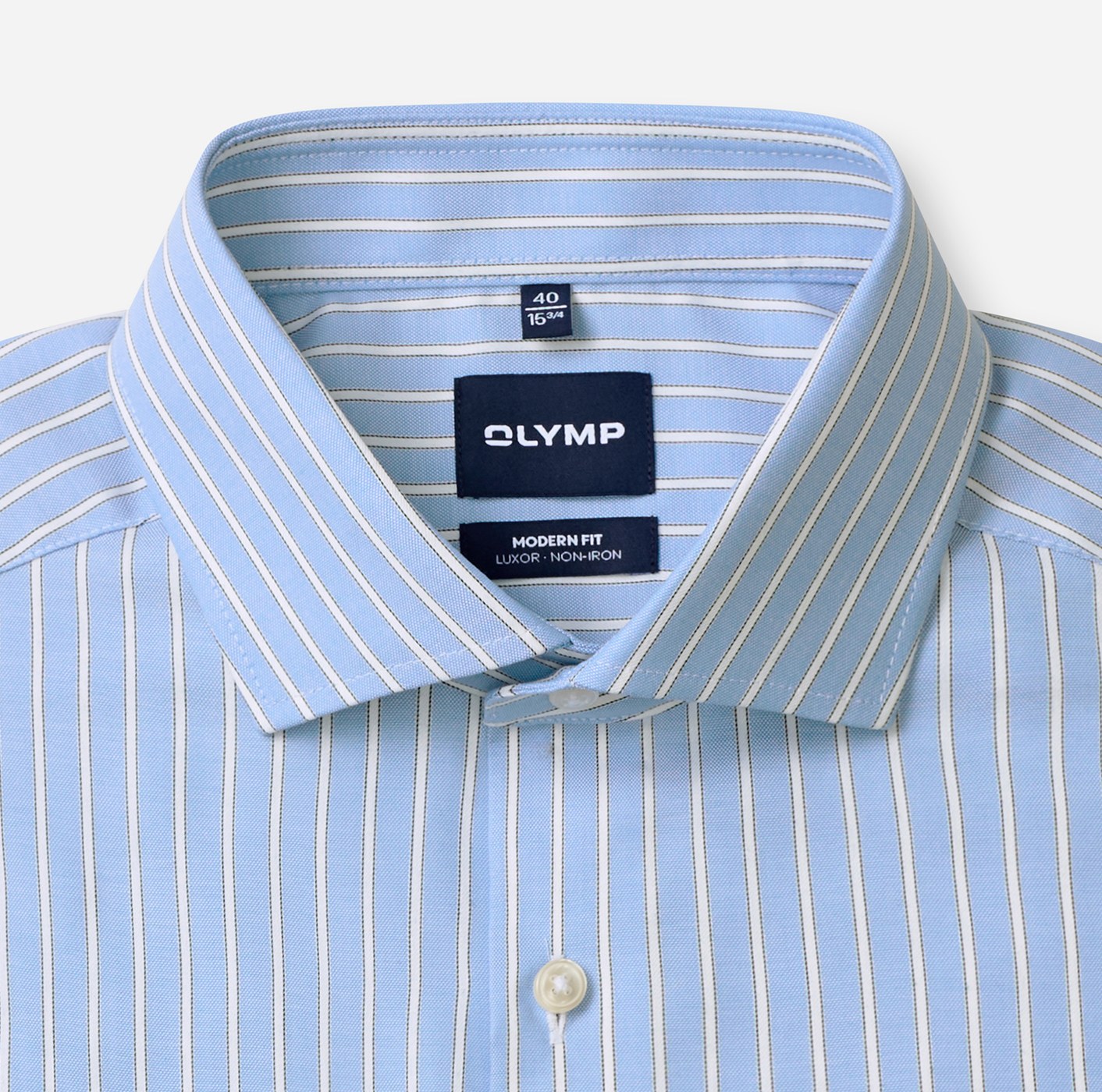 Hemd Herren Bleu – OLYMP Luxor Modern Fit, Detailansicht