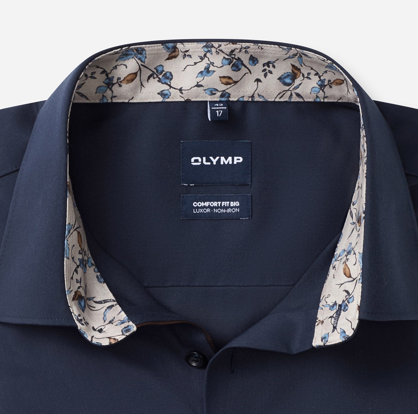 Hemd Herren Marine – OLYMP Luxor Comfort Fit Big, Detailansicht