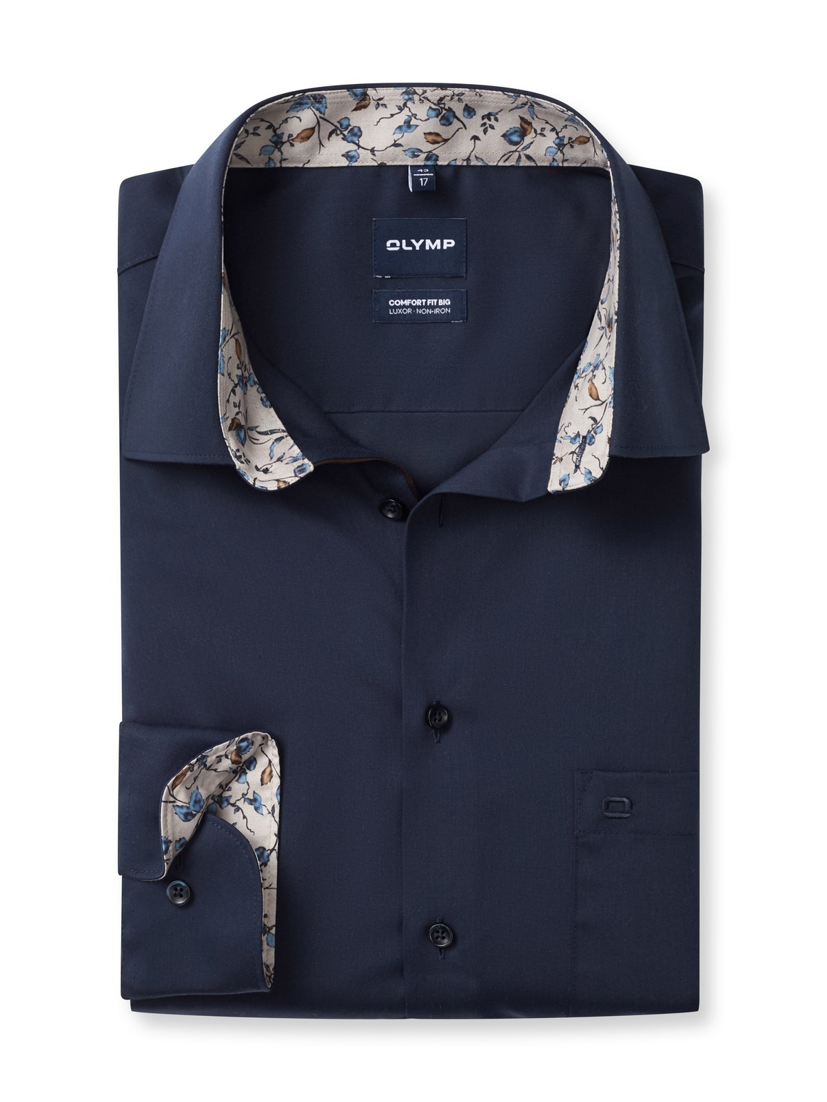 Hemd Herren Marine – OLYMP Luxor Comfort Fit Big, Detailansicht
