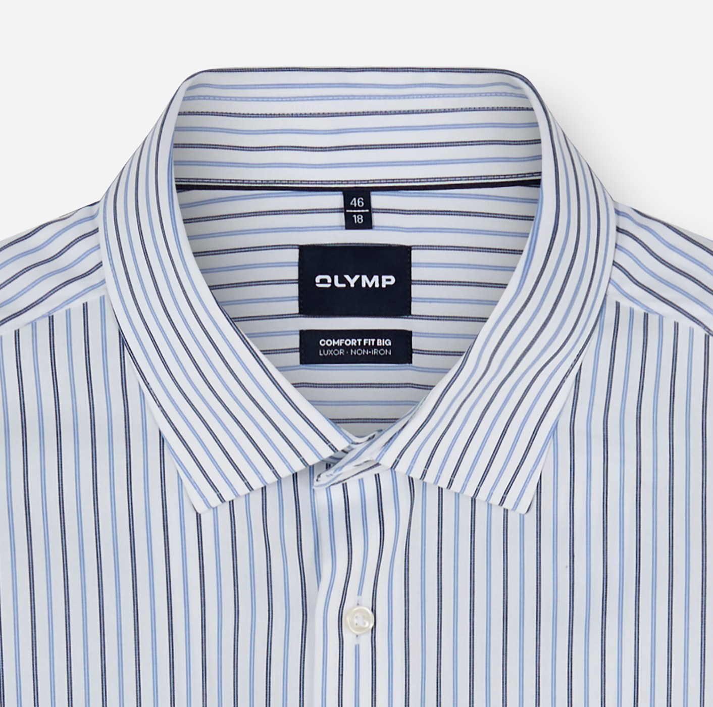 Hemd Herren Bleu – OLYMP Luxor Comfort Fit Big, Detailansicht