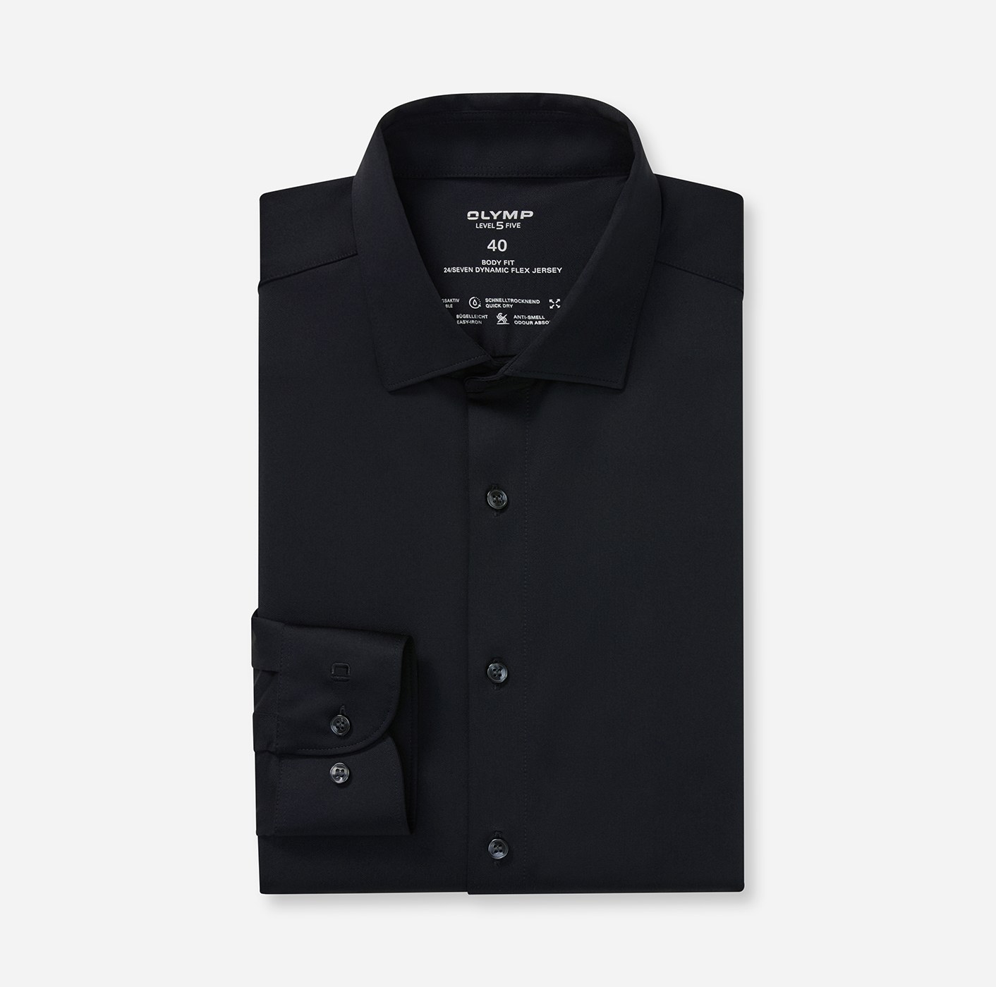 Hemd Herren Schwarz – OLYMP Level Five 24/Seven Body Fit
